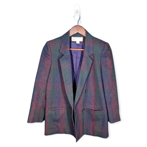 Jackets & Blazers - VTG Peabody House plaid wool blend double breasted blazer suit jacket